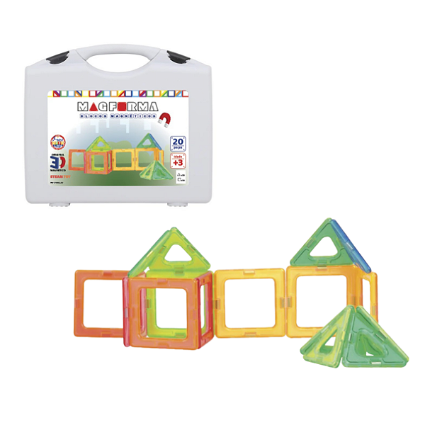 MagForma Blocos Magnéticos Vazados 20 Peças - SteamToy