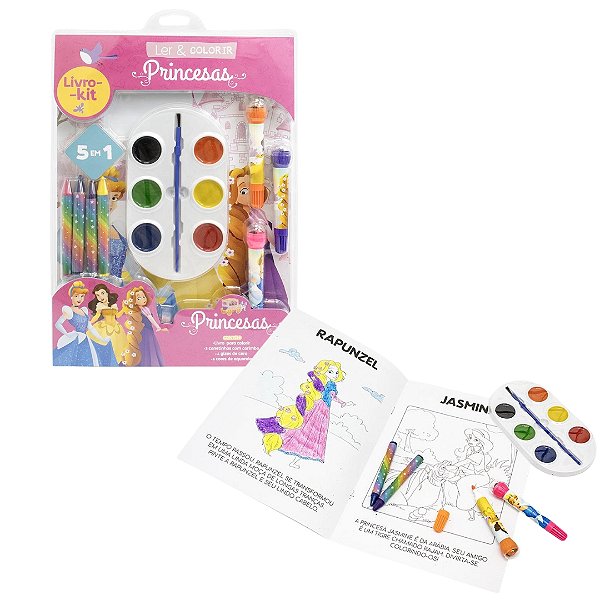 Livro Kit Ler e Colorir 5 em 1 Princesas - TodoLivro