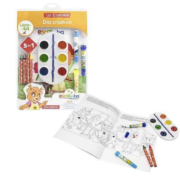Livro Kit Ler e Colorir 5 em 1 Dia Criativo Escolinha - TodoLivro