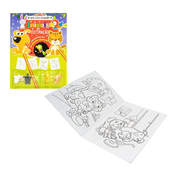 Livro com Miniaturas Mais Cor e Diversão: Animais de Estimação - TodoLivro