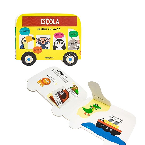 Passeio Animado Um Livro com Abas: Escola - Happy Books