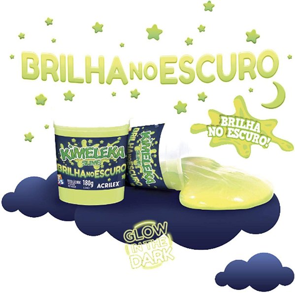 Kimeleka Slime Neon Brilha no Escuro 180g Sensorial - Acrilex