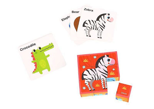 Blocos Animais de Encaixe 15 Peças TL690 Animal Block Puzzle - Tooky Toy
