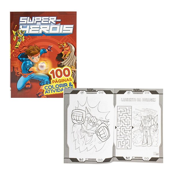 100 Páginas Colorir e Atividades: Super Heróis - TodoLivro