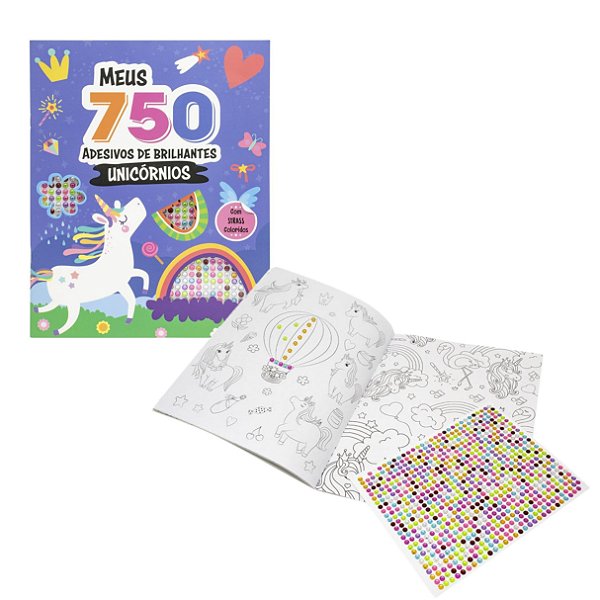 Meus 750 Adesivos Brilhantes Livro de Colorir: Unicórnios - TodoLivro