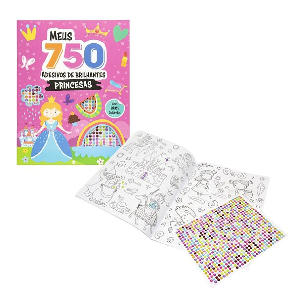 Meus 750 Adesivos Brilhantes Livro de Colorir: Princesas - TodoLivro