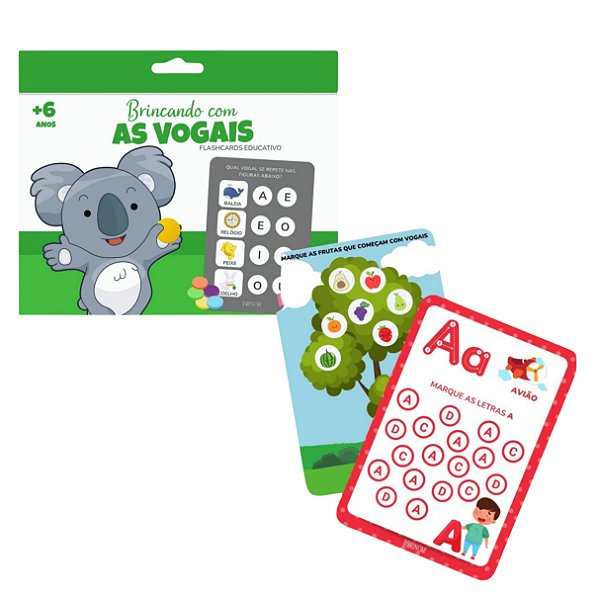 FlashCards Brincando com as Vogais - DiBrincar