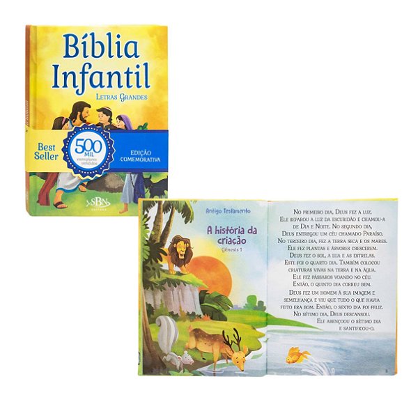 Bíblia Infantil Letras Grandes Edição Comemorativa - TodoLivro