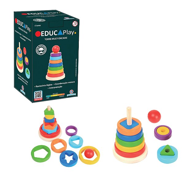 Torre Multi Encaixe Educa Play - Polibrinq