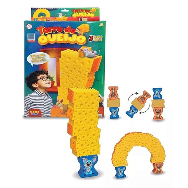 Jogo Torre de Queijo 3 em 1 Game Brinq - Polibrinq