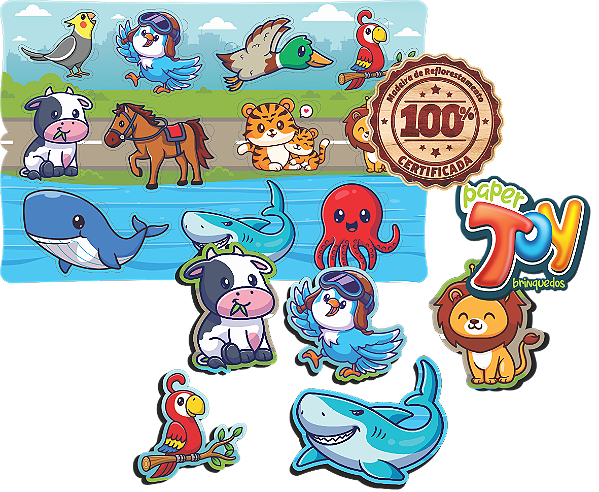 Meu Primeiro Quebra Cabeça Animais MDF MPQ014 - Paper Toy