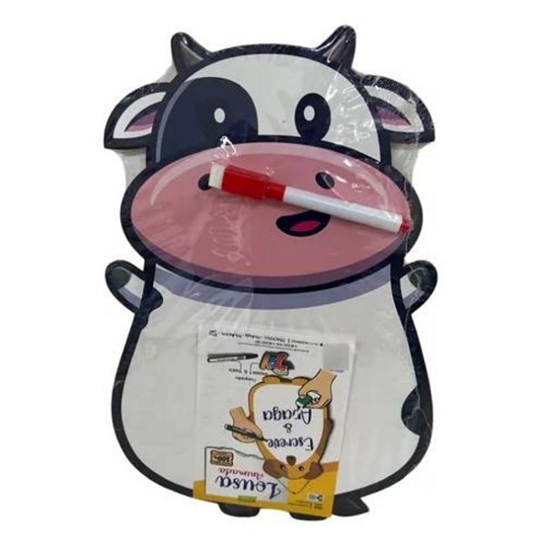 Lousa Animada Vaquinha 40cm Escreva e Apague MDF LOU017 - Paper Toy