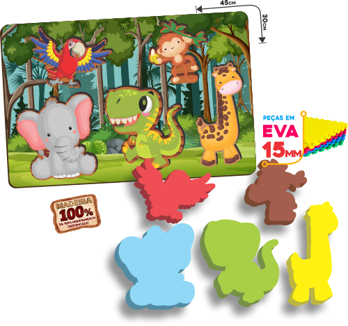 Tabuleiro Animais Espelhamento ESP013 - Paper Toy