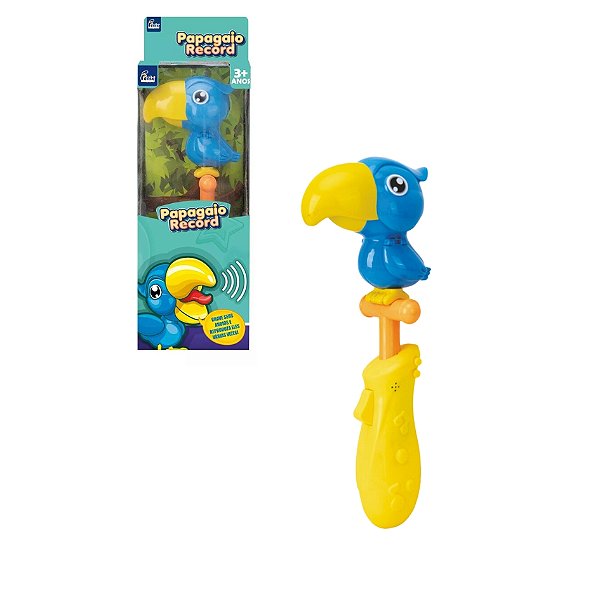 Papagaio Record Falante Gravador Azul - Fenix