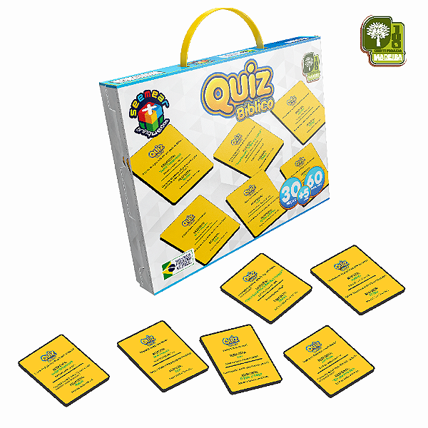 Quiz Bíblico 60 Perguntas 30 Peças MDF SM017 - Seemear Brinquedos