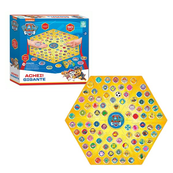 Jogo Achei! Gigante Patrulha Canina com 90 Fichas - Nig