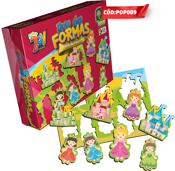 Jogo das Formas Castelo das Princesas MDF POP009 - Paper Toy
