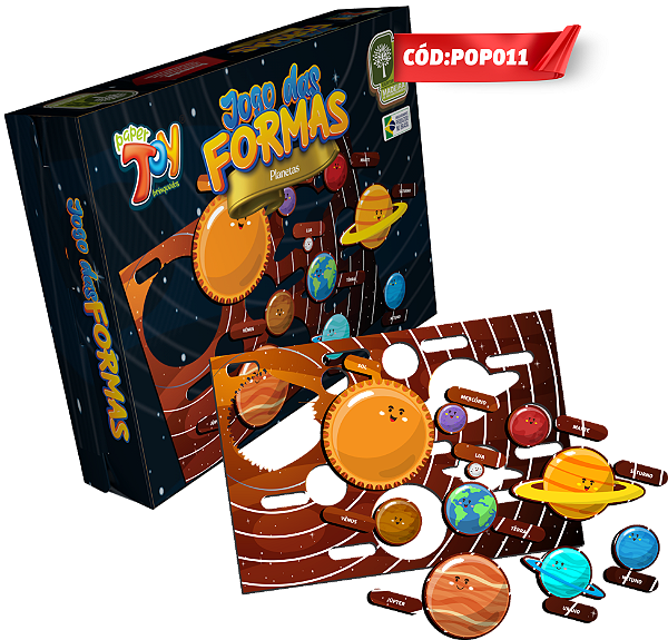 Jogo das Formas Planetas MDF POP011 - Paper Toy