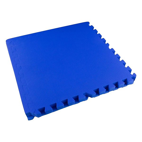 Tatame EVA Fitness 4 Peças 8 Bordas Azul 10mm Tapete - Evamax