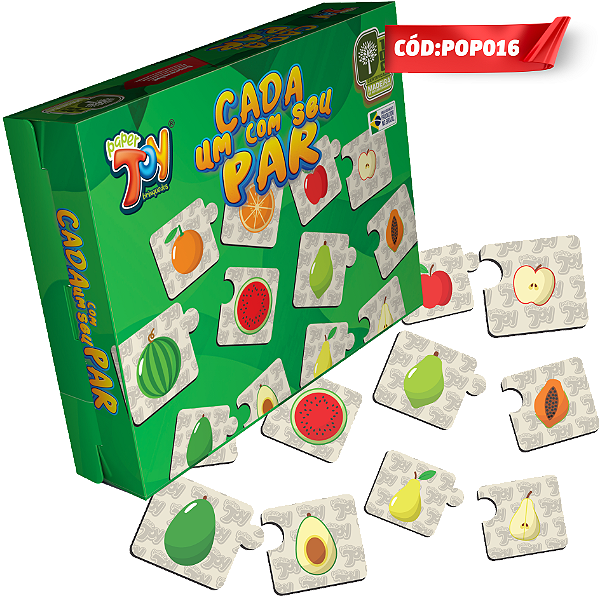 Cada um Com seu Par Frutas MDF POP016 - Paper Toy