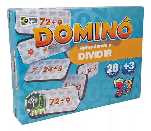 Dominó Aprendendo a Dividir 28 Peças DMN013 - Paper Toy