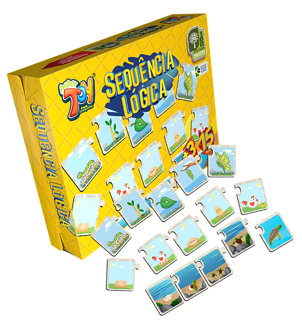 Sequencia Logica Crescimento Dos Animais 15 Peças MDF POP022 - Paper Toy