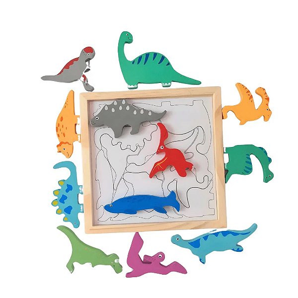 Colecione e Encaixe Dinossauros MDF RF4 - Toy Mix