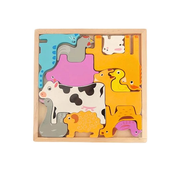 Colecione e Encaixe Animais da Fazenda MDF RF4 - Toy Mix