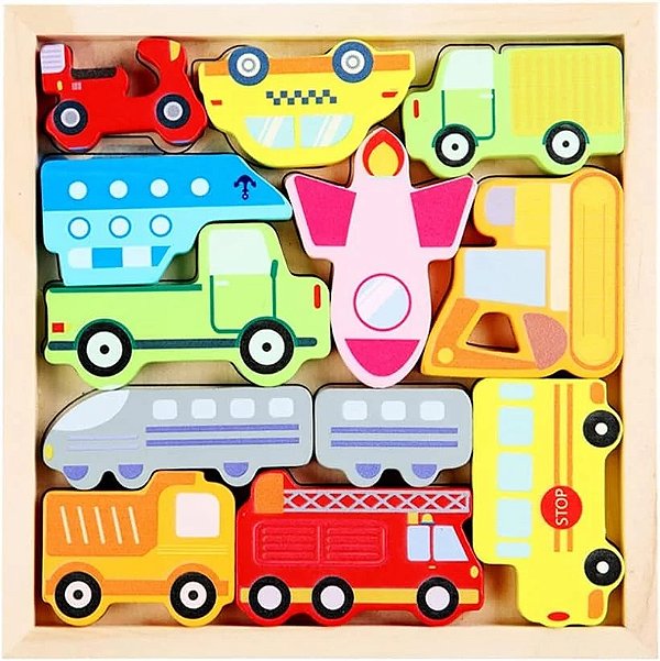 Colecione e Encaixe Meios de Transporte MDF RF1 - Toy Mix