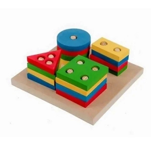 Encaixe Divertido Formas e Cores Quadrado 17 Peças - Toy Mix