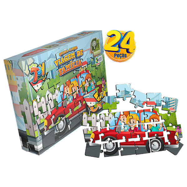 Quebra Cabeça Viagem em Família 24 Peças MDF POP058 - Paper Toy