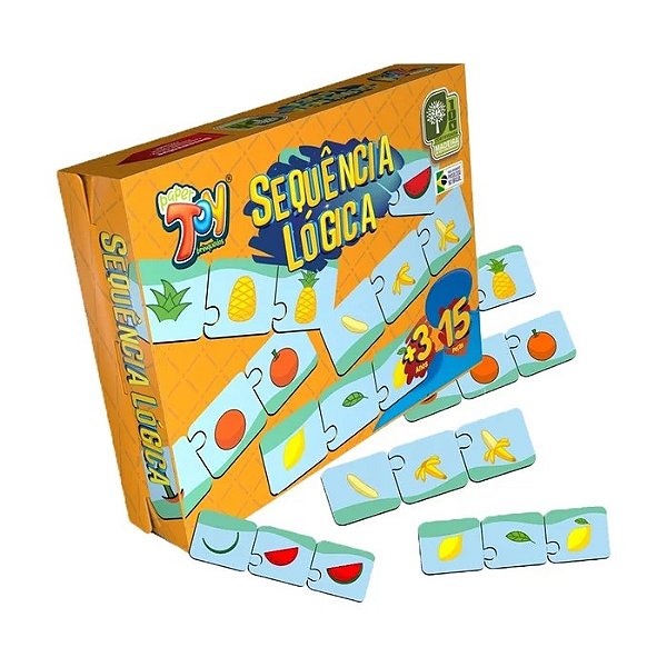 Sequência Lógica Reconhecendo as Frutas 15 Peças MDF POP021 - Paper Toy