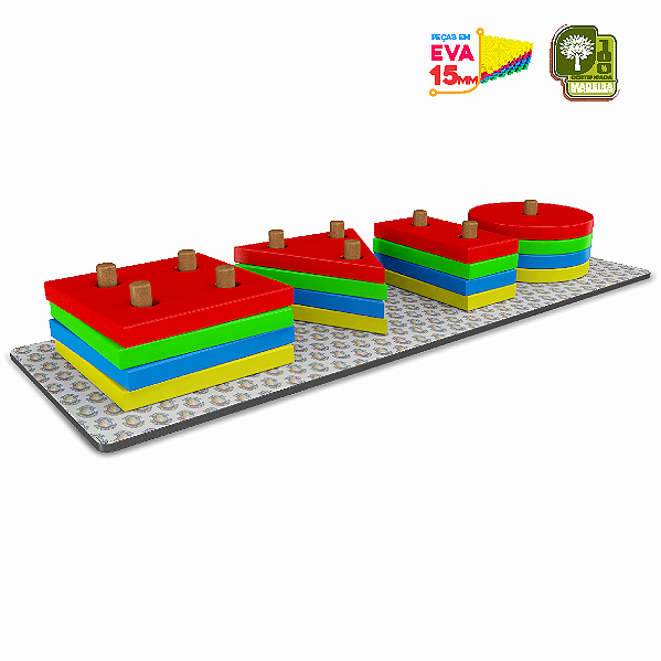 Brinquedo de Encaixe 4 Formas Geométricas EVA SM011 - Seemear