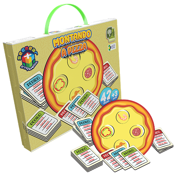 Jogo Montando a Pizza 42 Peças MDF SM030 - Seemear