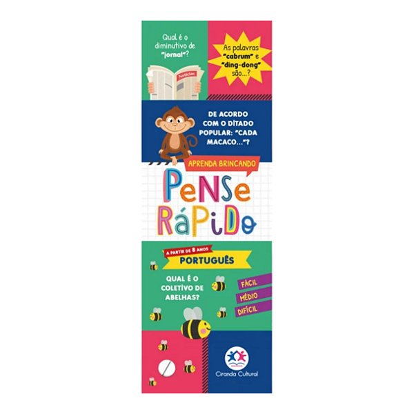 Pense Rápido Livro Flash Cards A Partir de 8 Anos Português - Ciranda Cultural