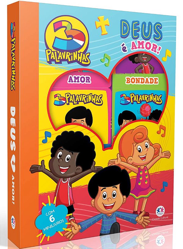 Livro Box com 6 Minilivros 3 Palavrinhas Deus é amor - Ciranda Cultural