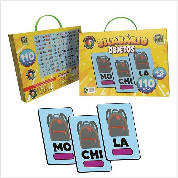 Silabário Objetos 110 Peças MDF SM092 - Seemear Brinquedos