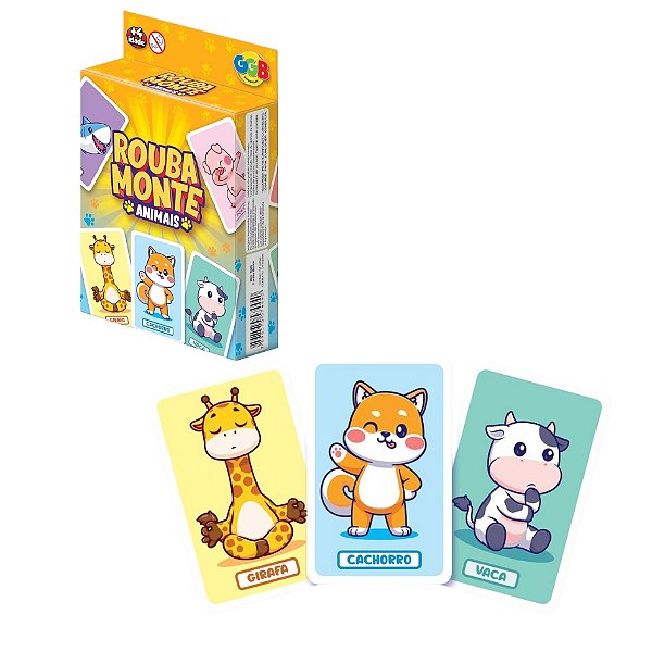 Jogo de Cartas Rouba Monte Animais - GGB Brinquedos