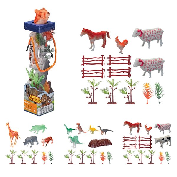 Animais do Mundo Box PVC C/9 Peças Sortidas - Art Brink