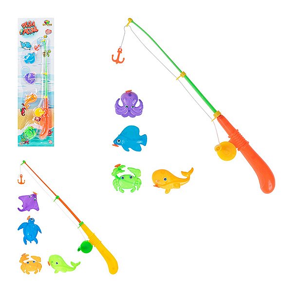 Pega Peixe com Vara e 4 Peixes - Art Brink