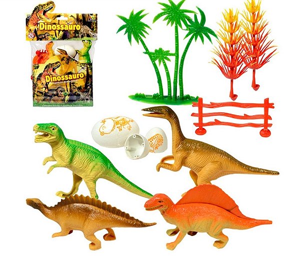 Coleção Dinossauros 4 Dinos e 6 Acessórios - Art Brink