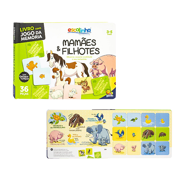 Livro com Jogo da Memória: Mamãe e Filhote - TodoLivro