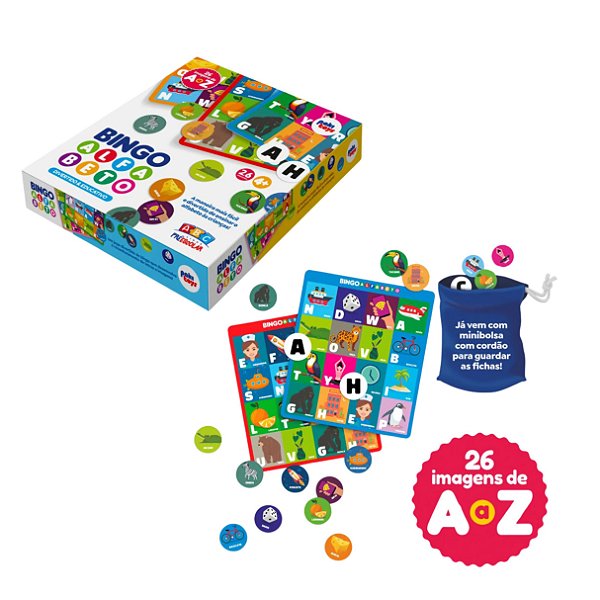 Jogo Bingo Alfabeto - Pakitoys