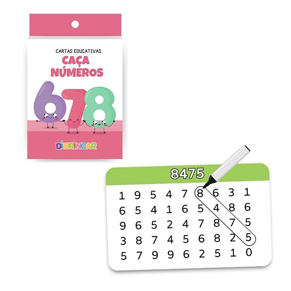 Cartas Educativas Caça Números - DiBrincar
