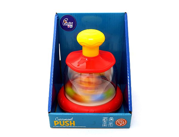 Carrosel Push Vermelho Brinquedo Giratório com Bolinhas - Fenix