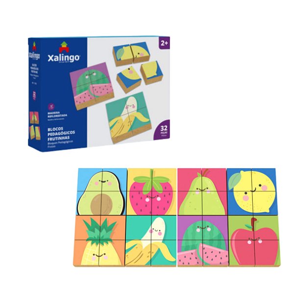 Blocos Pedagógicos Frutinhas MDF - Xalingo