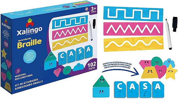 Kit de Atividades Aprendendo Braille MDF - Xalingo