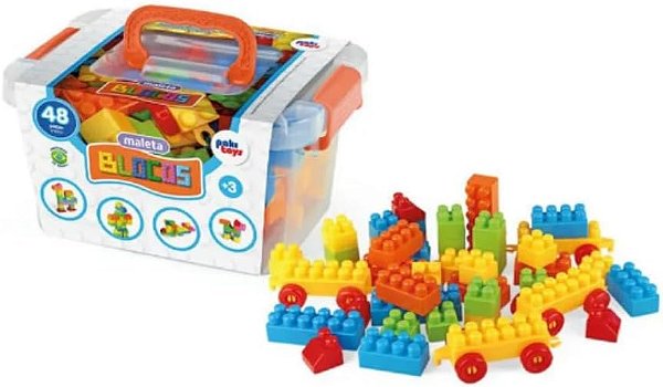 Maleta de Blocos 48 Peças - Pakitoys