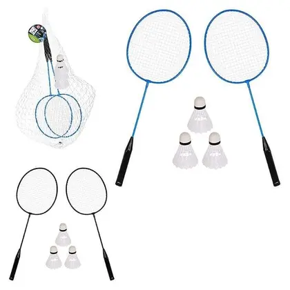 Kit Badminton 5 Peças 2 Raquetes e 3 Petecas - Art Brink