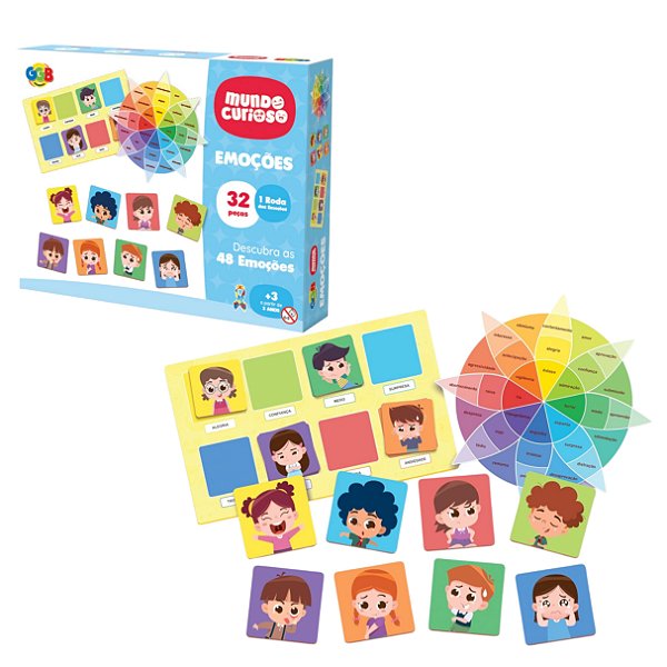 Jogo das Emoções 32 Peças 1 Roda das Emoções - GGB Brinquedos